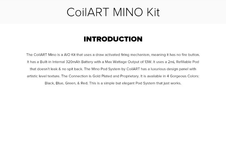 CoilART Mino Pod System Kit CoilART Mino Pod System Kit
