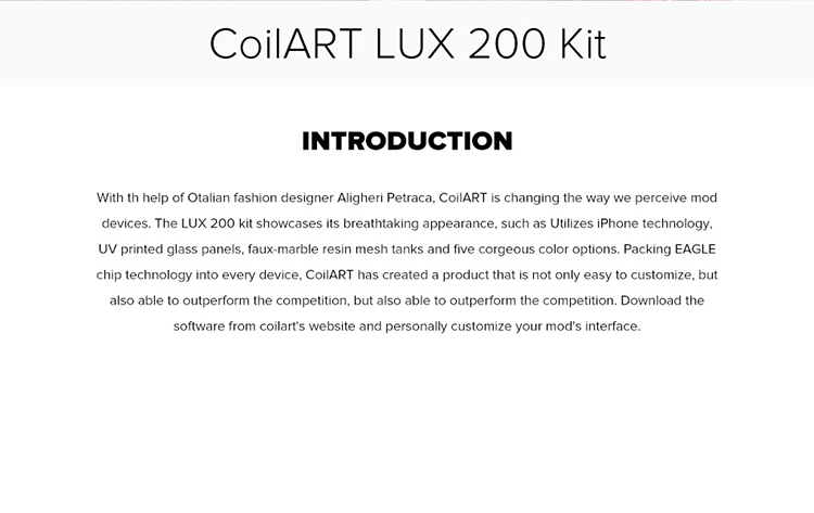 CoilART LUX 200 Kit CoilART LUX 200 Kit