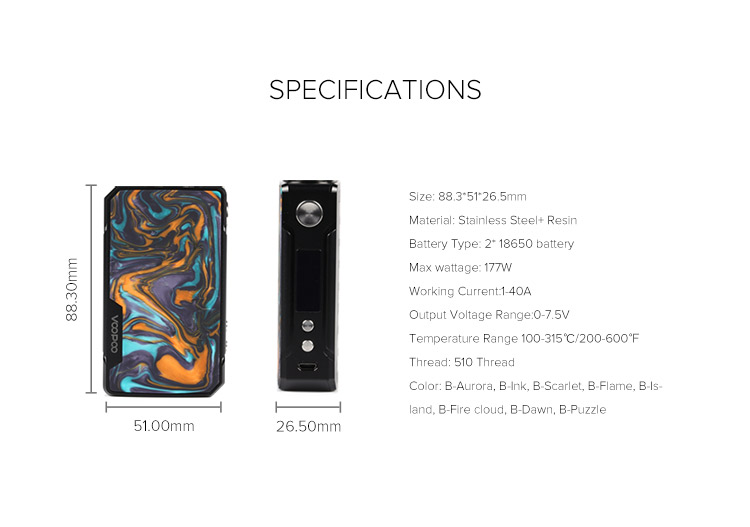 VOOPOO Drag 2 177W TC Box Mod VOOPOO Drag 2 177W TC Box Mod
