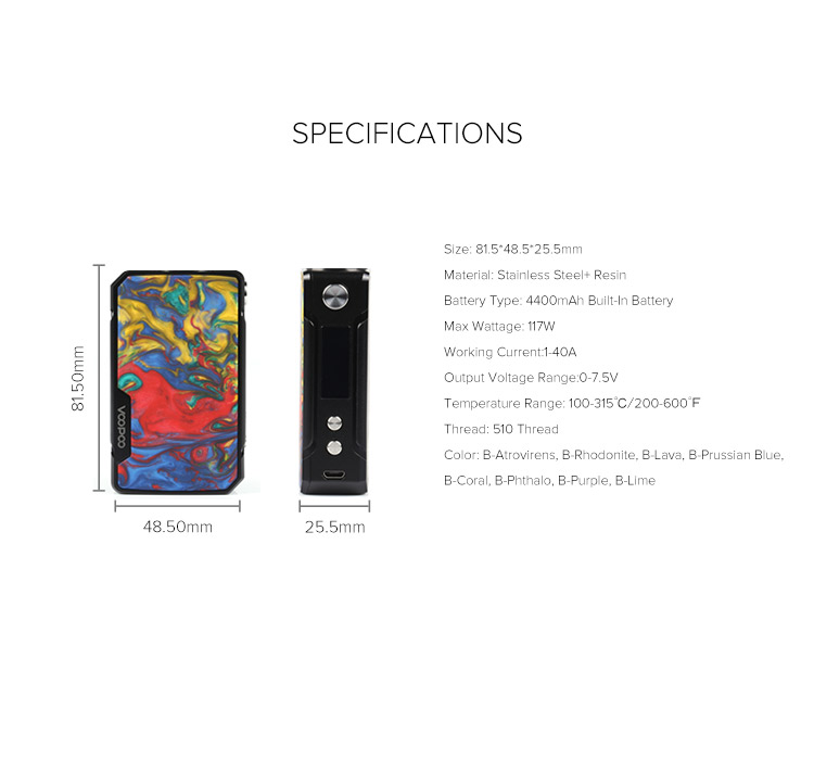 VOOPOO Drag Mini 117W TC Box Mod VOOPOO Drag Mini 117W TC Box Mod