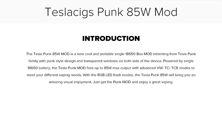 Teslacigs Punk 85W Mod