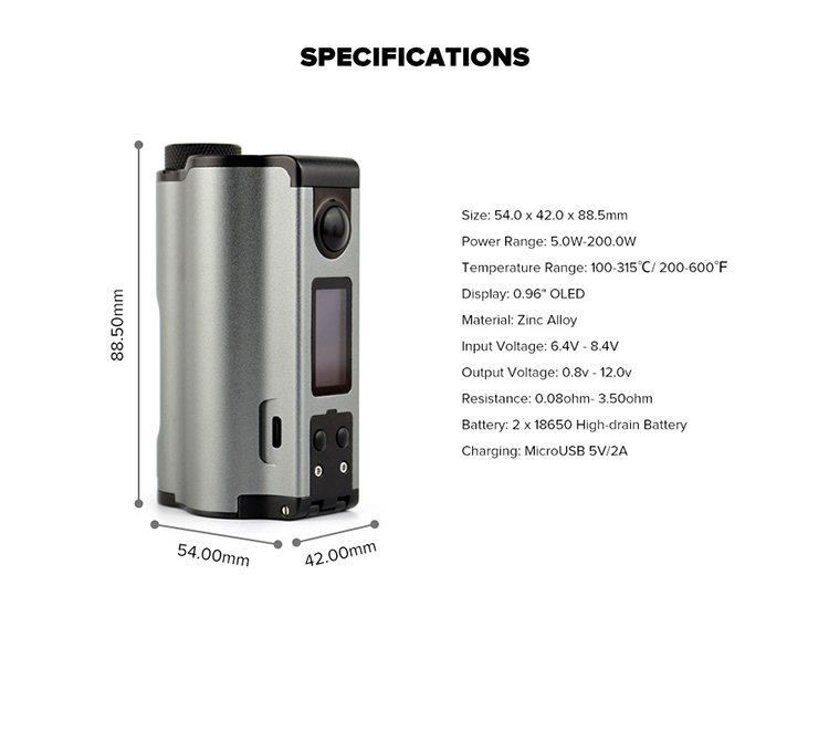 Dovpo Topside Dual 200W Squonk Box Mod