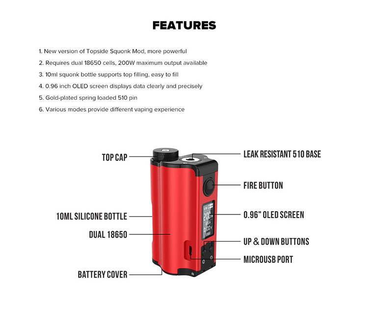 Dovpo Topside Dual 200W Squonk Box Mod Dovpo Topside Dual 200W Squonk Box Mod