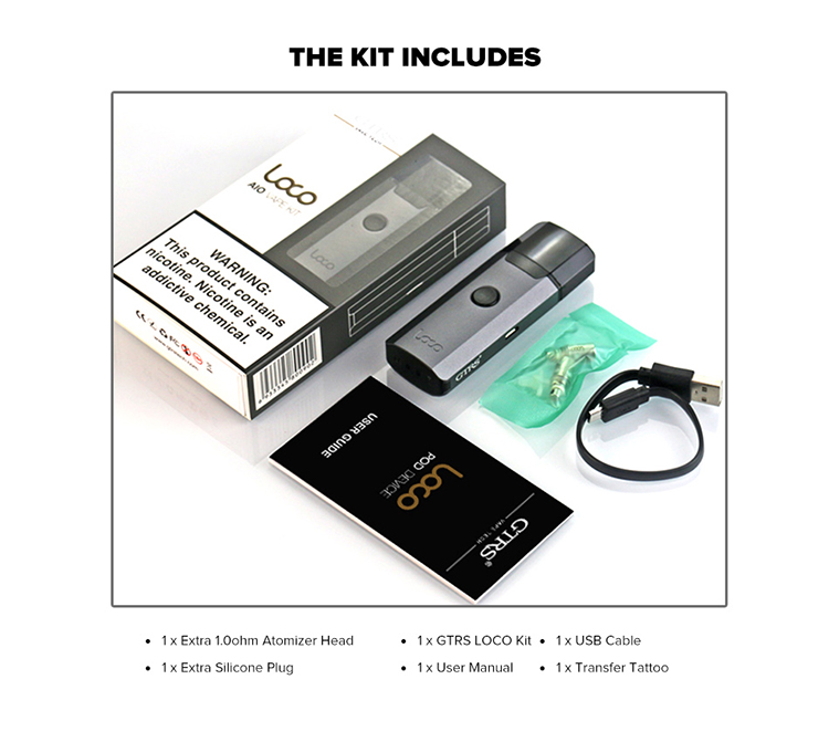 GTRS LOCO AIO Pod Vape Kit 1000mAh GTRS LOCO AIO Pod Vape Kit 1000mAh