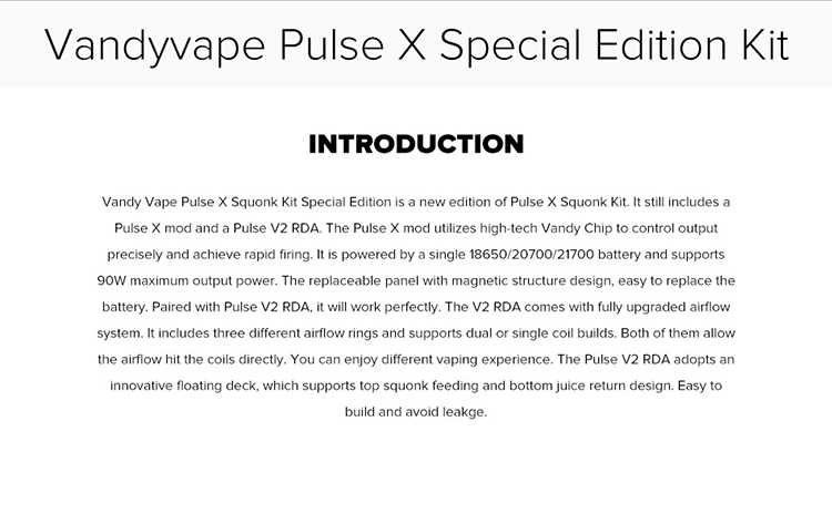 Vandy Vape Pulse X Squonk Kit Special Edition