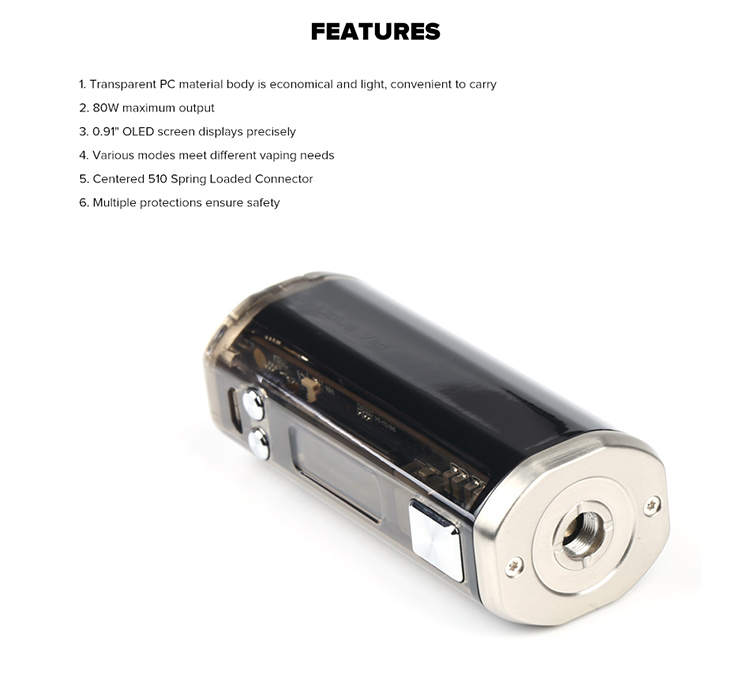 Wismec Sinuous V80 80W VW Box Mo Wismec Sinuous V80 80W VW Box Mo