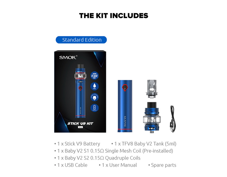 SMOK Stick V9 Starter Kit 3000mAh & 5ml SMOK Stick V9 Starter Kit 3000mAh & 5ml