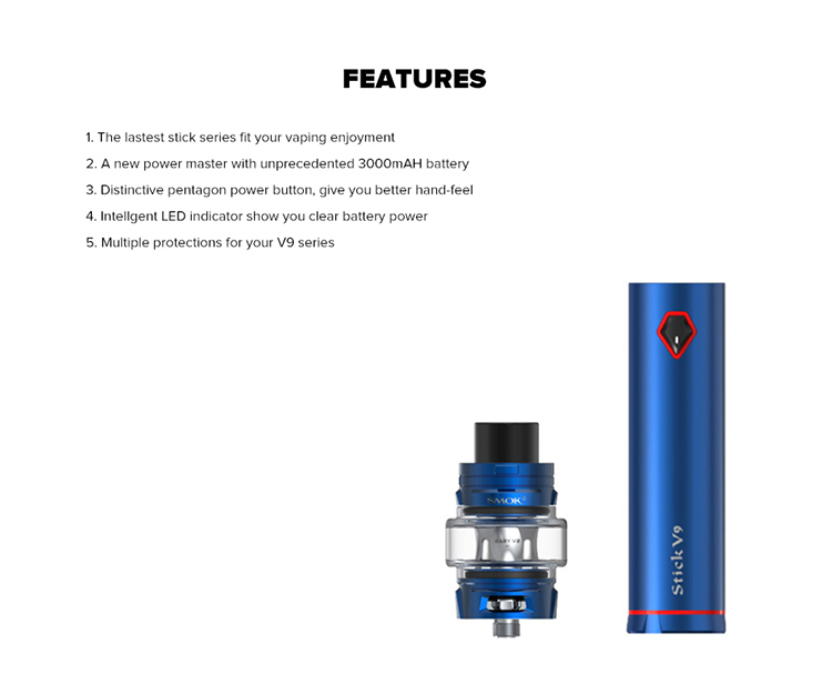 SMOK Stick V9 Starter Kit 3000mAh & 5ml SMOK Stick V9 Starter Kit 3000mAh & 5ml