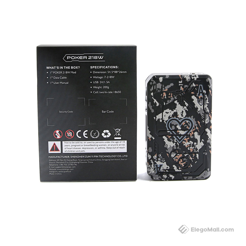Teslacigs Poker 218 TC Box Mod 218W