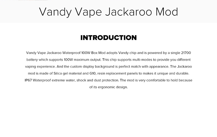 Vandy Vape Jackaroo Waterproof 100W Box Mod Vandy Vape Jackaroo Waterproof 100W Box Mod