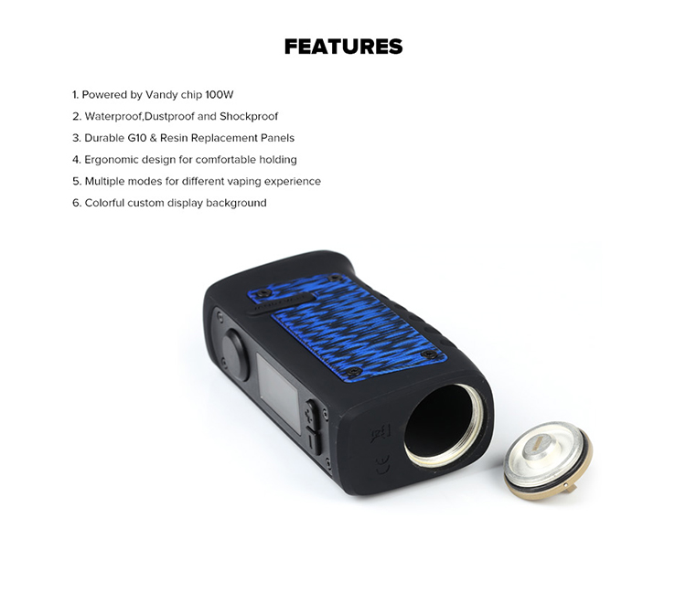 Vandy Vape Jackaroo Waterproof 100W Box Mod Vandy Vape Jackaroo Waterproof 100W Box Mod
