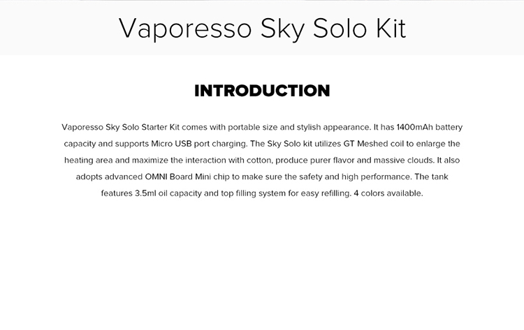 Vaporesso Sky Solo Starter Kit Vaporesso Sky Solo Starter Kit