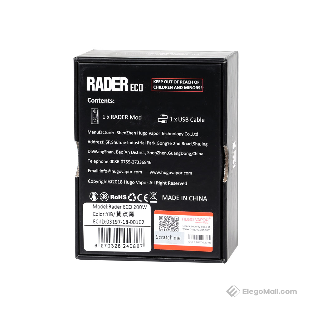 Hugo Vapor Rader ECO 200W Box Mod