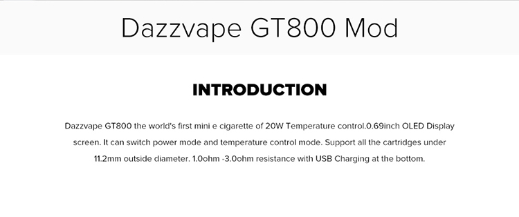 DazzVape GT800 Vaporizer Mod DazzVape GT800 Vaporizer Mod