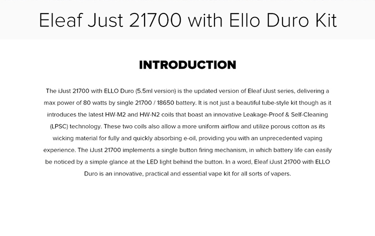 Eleaf iJust 21700 Kit Eleaf iJust 21700 Kit