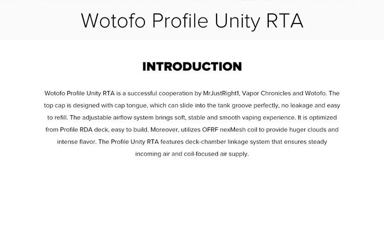 Wotofo Profile Unity RTA Wotofo Profile Unity RTA