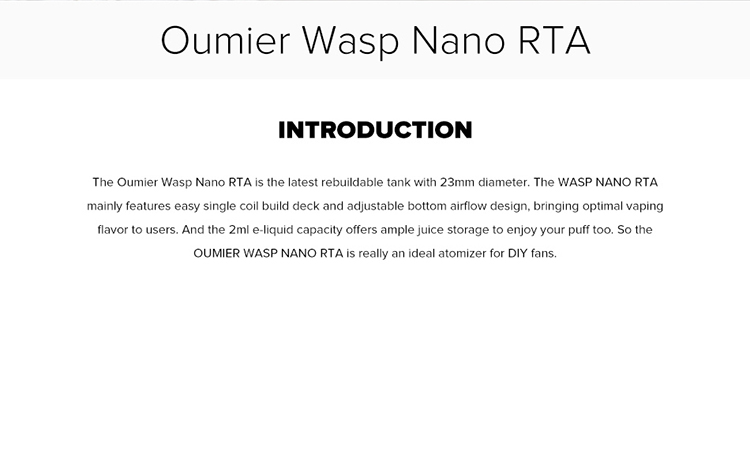 OUMIER Wasp Nano RTA OUMIER Wasp Nano RTA