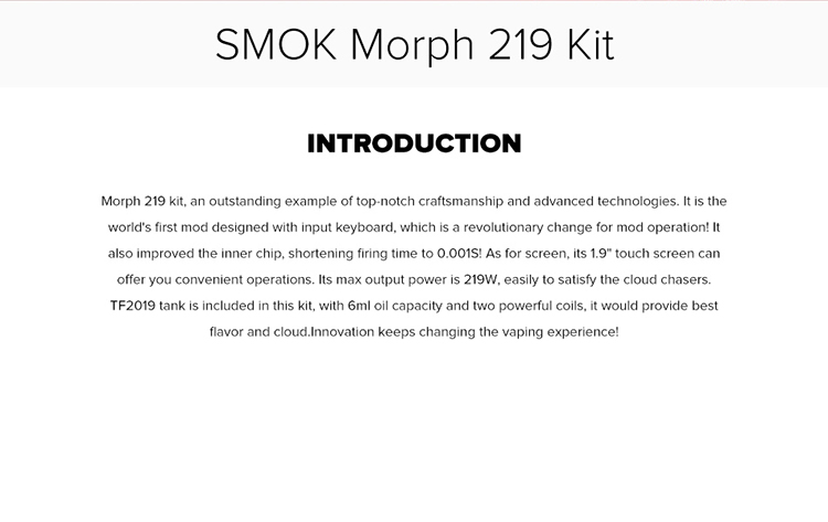 SMOK Morph 219 Kit with TF Tank SMOK Morph 219 Kit with TF Tank