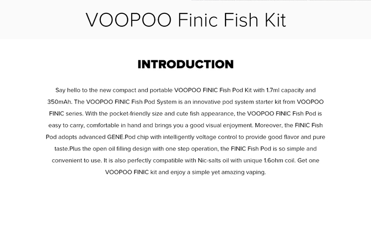 VOOPOO FINIC FISH Pod Vape Kit VOOPOO FINIC FISH Pod Vape Kit