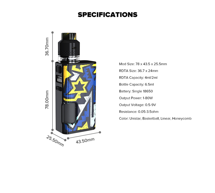 Wismec Luxotic Surface with Kestrel 80W Kit Wismec Luxotic Surface with Kestrel 80W Kit