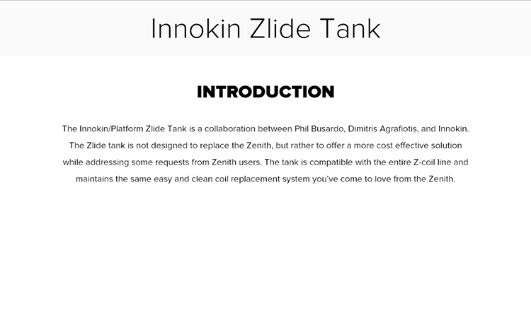Innokin Zlide Sub Ohm Tank Innokin Zlide Sub Ohm Tank