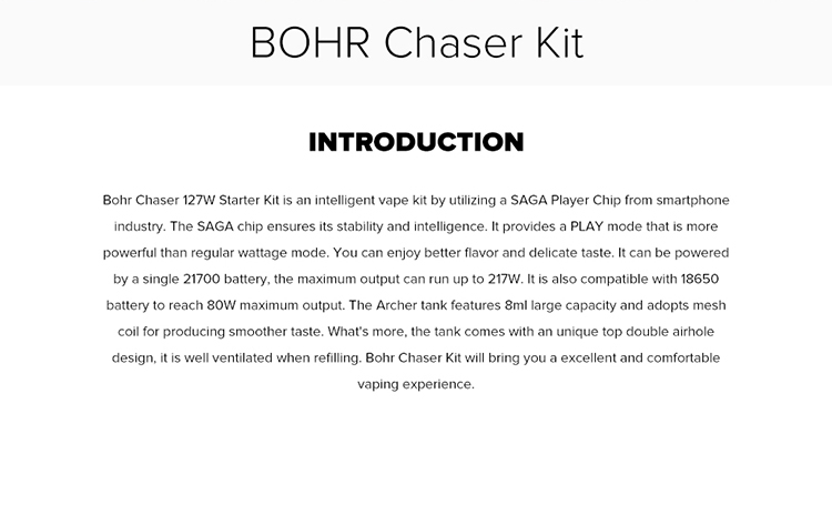 Bohr Chaser 127W Starter Kit Bohr Chaser 127W Starter Kit