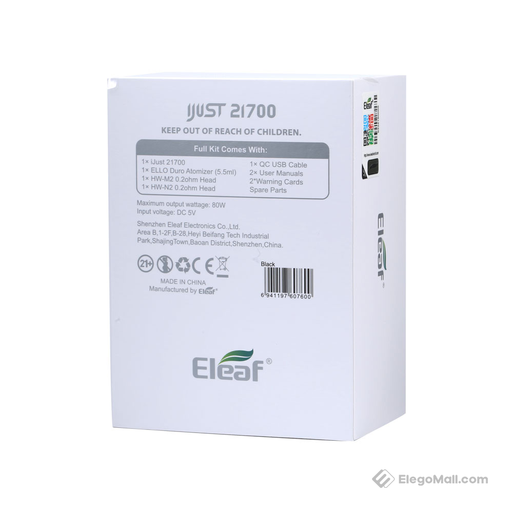 Eleaf iJust 21700 with ELLO Duro Kit 5.5ml/2.0ml