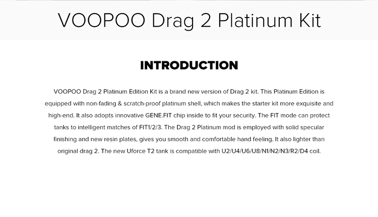 VOOPOO Drag 2 Platinum Edition Kit VOOPOO Drag 2 Platinum Edition Kit