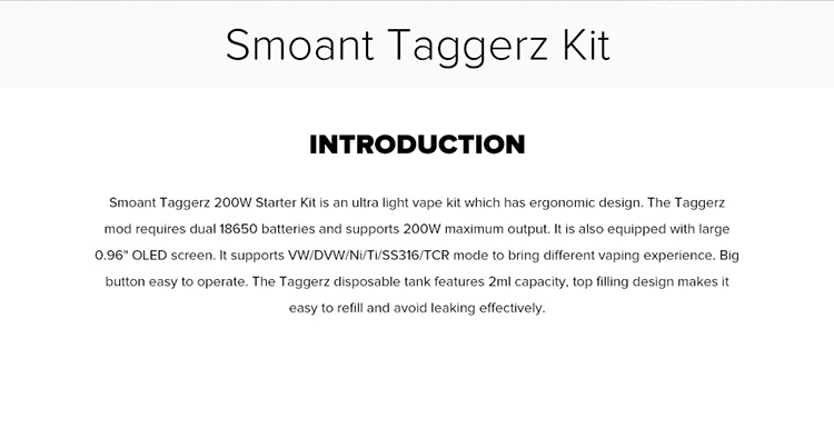 Smoant Taggerz 200W Starter Kit Smoant Taggerz 200W Starter Kit