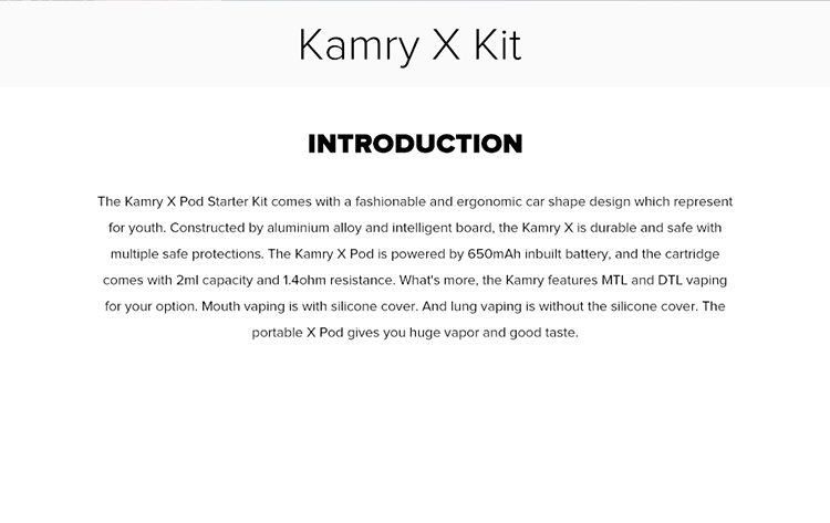 Kamry X Pod Vape Kit