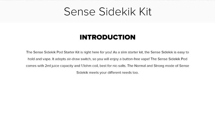 Sense Sidekik Pod Vape Kit