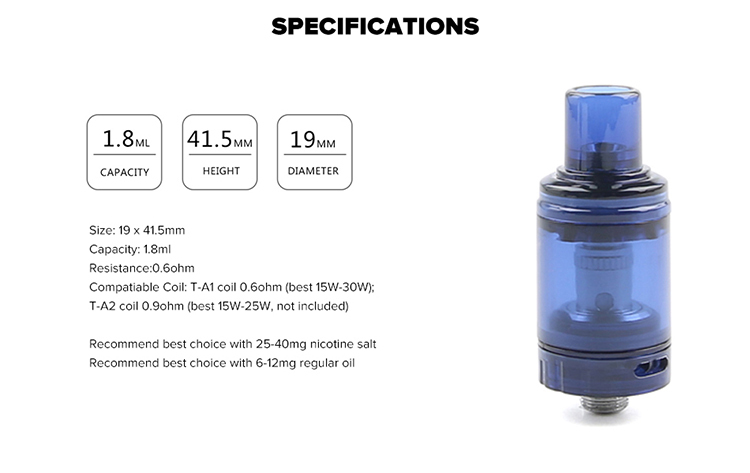 Teslacigs Citrine 19 Sub Ohm Tank Teslacigs Citrine 19 Sub Ohm Tank
