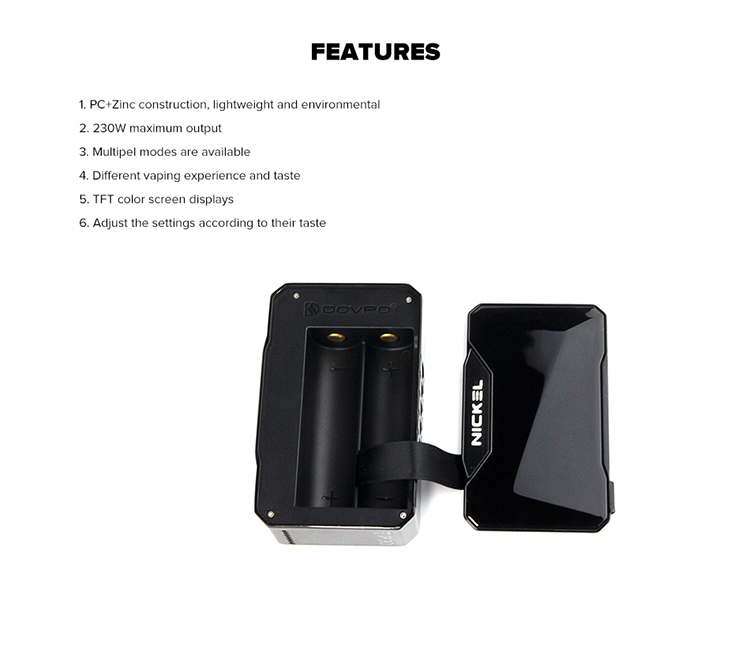 Dovpo Nickel 230W TFT Screen Box Mod Dovpo Nickel 230W TFT Screen Box Mod