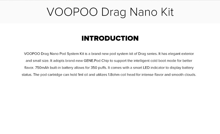 Voopoo Drag Nano Pod System Kit