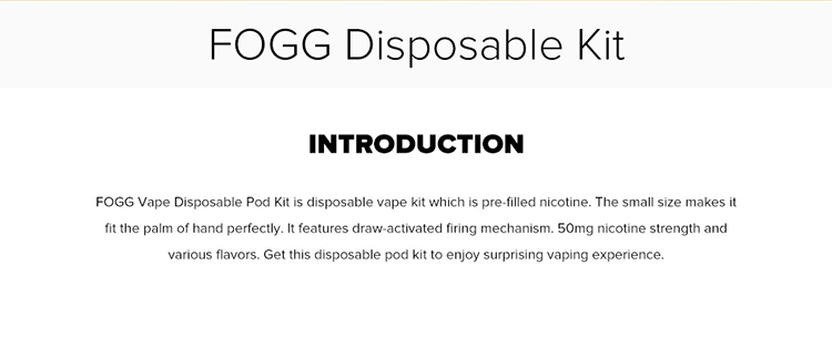 FOGG Vape Disposable Pod Kit FOGG Vape Disposable Pod Kit