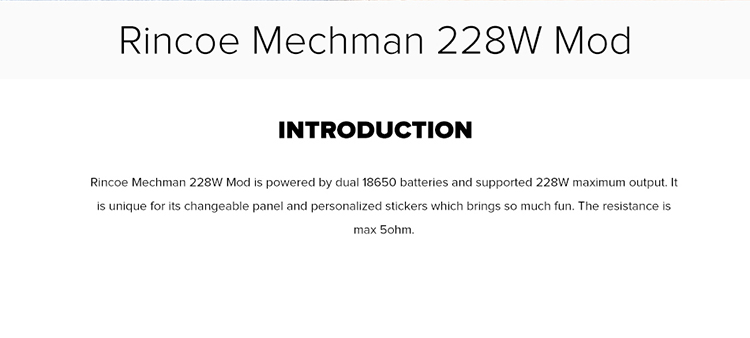 Rincoe Mechman 228W Mod Rincoe Mechman 228W Mod