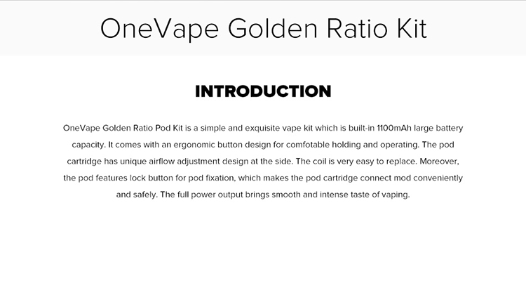 OneVape Golden Ratio Pod Kit