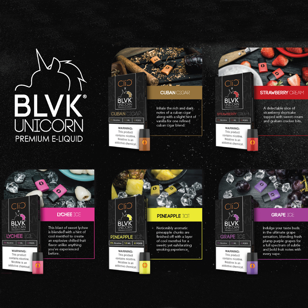 CLIC BLVK Salt Nic Oily Cartridge 4pcs/pack