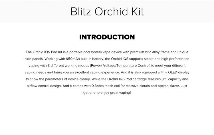 Blitz Orchid Pod System Kit