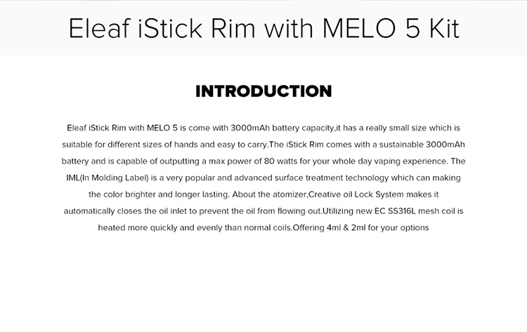 Eleaf iStick Rim Pod System Kit
