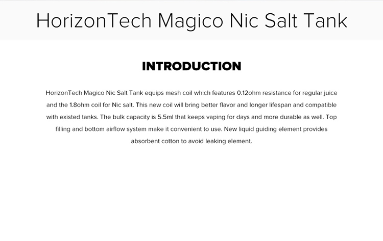 HorizonTech Magico Nic Salt Tank HorizonTech Magico Nic Salt Tank