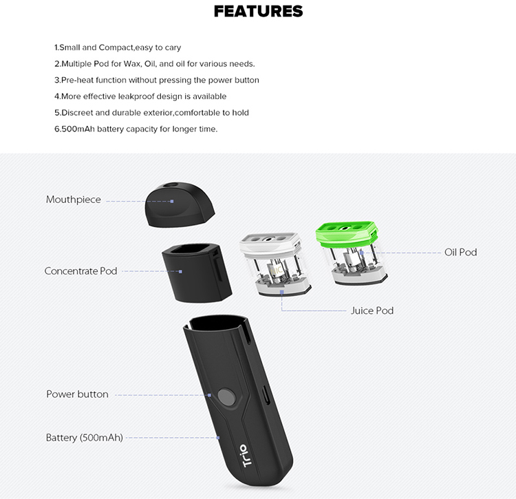 Yocan TRIO 3-in-1 Vape Pen Kit