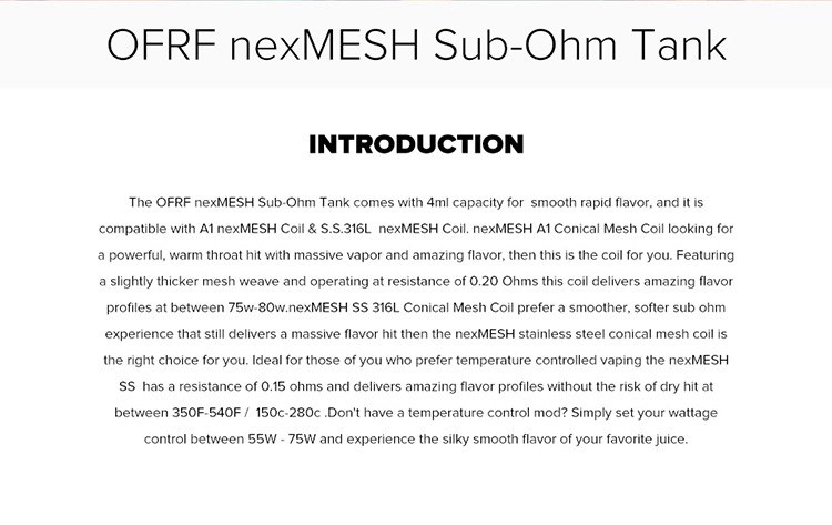 OFRF NexMESH Sub-Ohm Tank