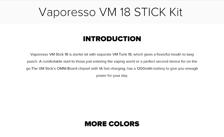 Vaporesso VM 18 STICK Pod System Kit