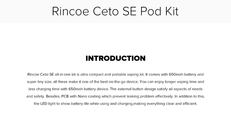 Rincoe Ceto SE AIO Pod System Kit