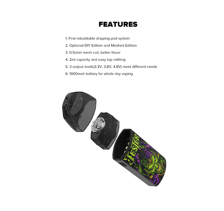 Vapefly Jester Rebuildable Dripping Pod Vapefly Jester Rebuildable Dripping Pod