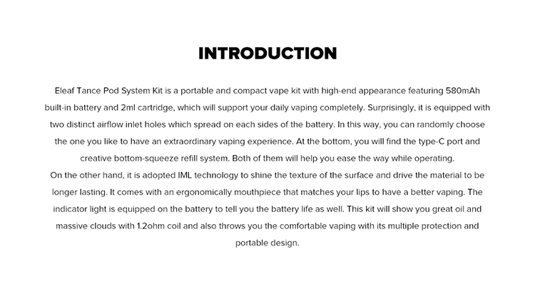 Eleaf Tance Pod System Kit 