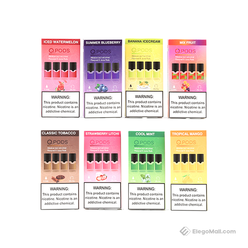 QPODS Salt Nic Oil Cartridge 0.9ml 4PCS/Pack