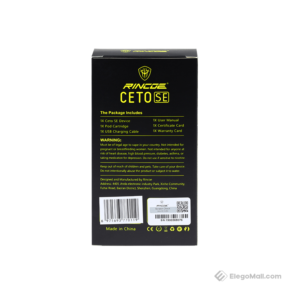 Rincoe Ceto SE AIO Pod System Kit 650mAh & 2ml