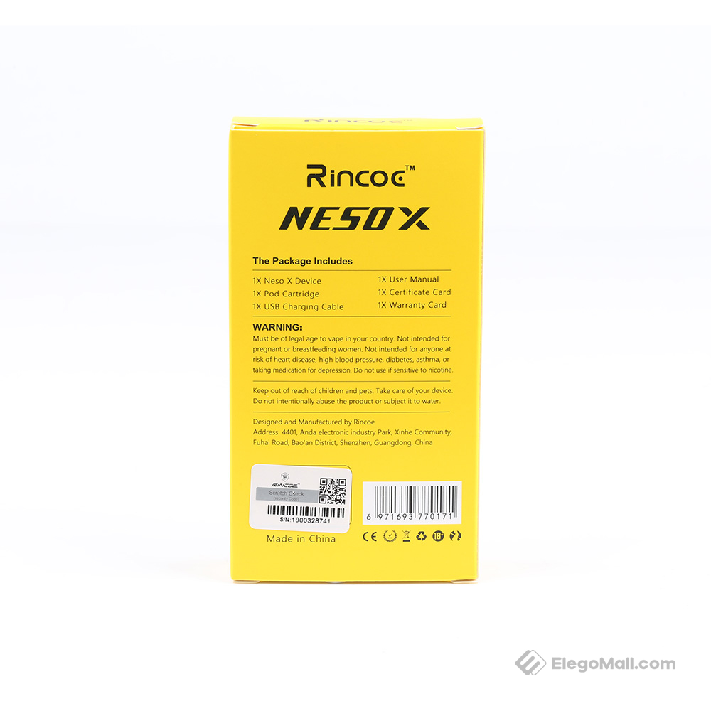 Rincoe Neso X Pod System kit 350mAh & 1.8ml
